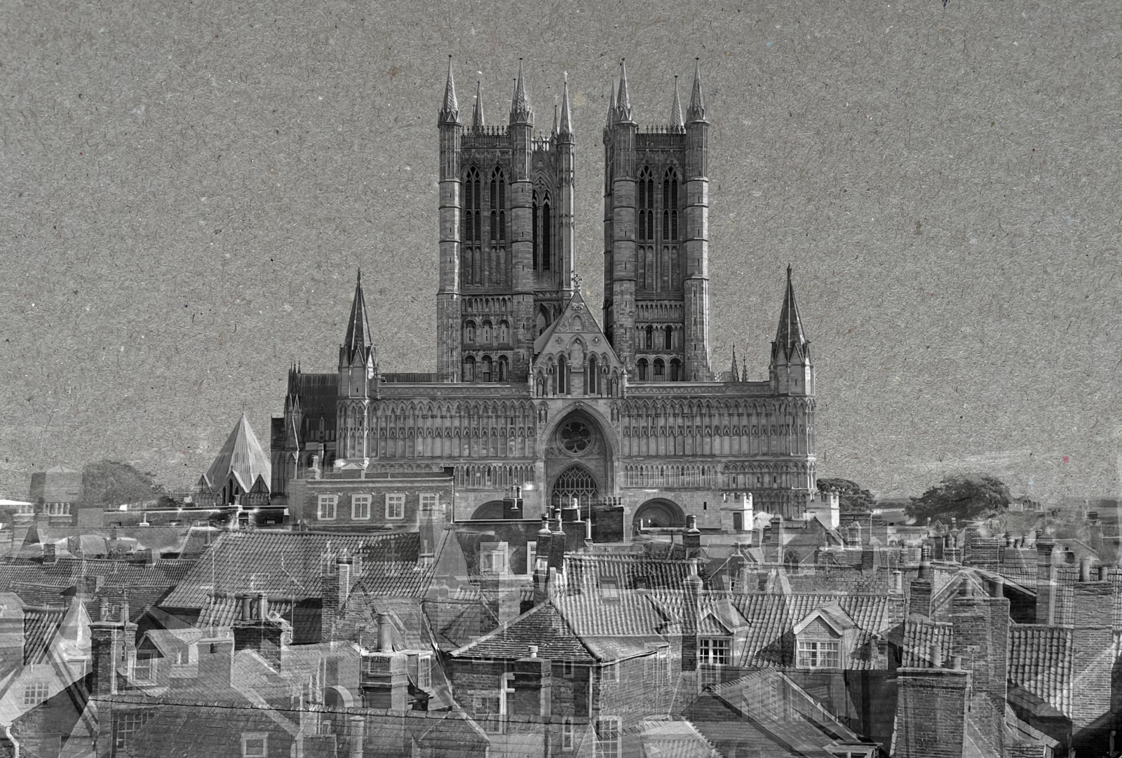 Lincoln Cathedral above the city roofs