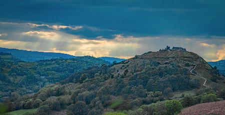 Dinas Bran at sunset