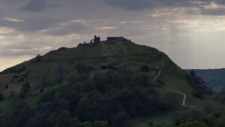 Castell Dinas Bran sunbeams
