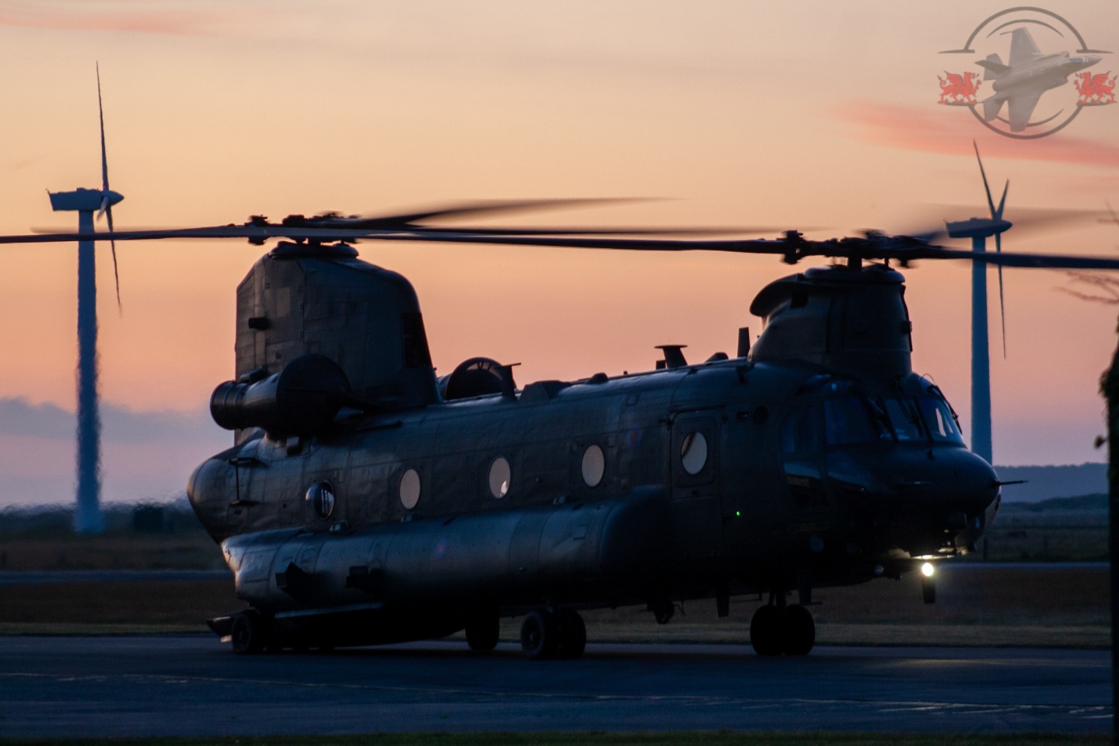 RAF Chinook sunset. 