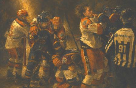 Hockey battle