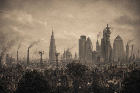 Victorian industrial cityscape