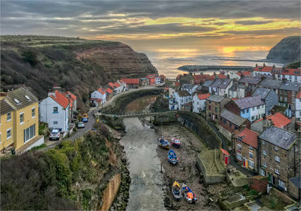 Mobile Phone 2nd - Staithes Village Sunrise at Low