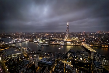 Pool of London and the Shard at Dusk