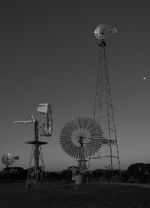 Penong Windmills at night  