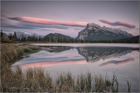 Lenticular Clouds Over Mount Rundle