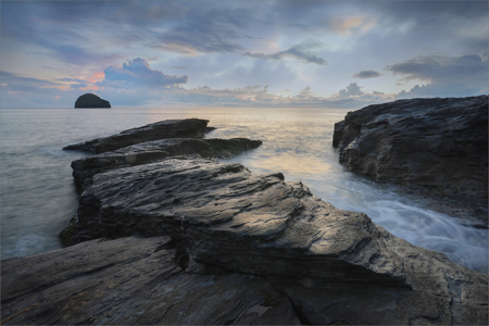 Last Light At Trebarwith Strand