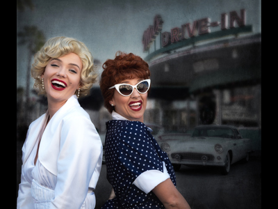 Marilyn And Friend At The Drivein