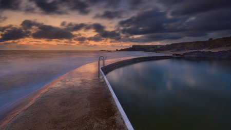 Sunset At Bude Seapool
