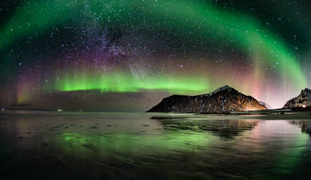Aurora Over Skagsanden Beach