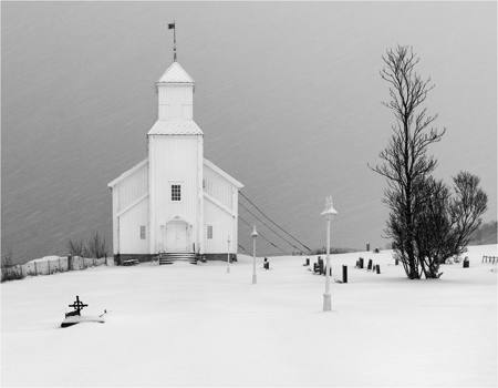 Gimsoy Church In A Snowstorm