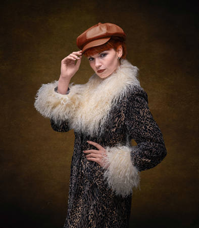Flat Cap And Fur Collar