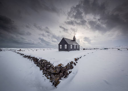 Winter Sun At Budir Church
