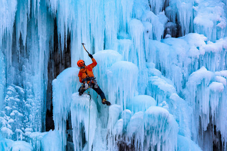 Ice Cliff Climbing