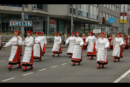 Walking In Red And White