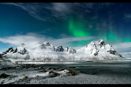 Aurora Borealis, Vestrahorn, Iceland