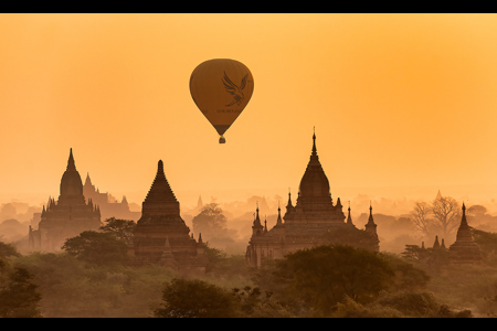 Bagan Temples At Sunset