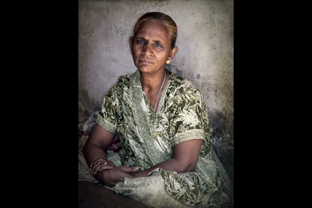 Indian Woman With A Green Sari