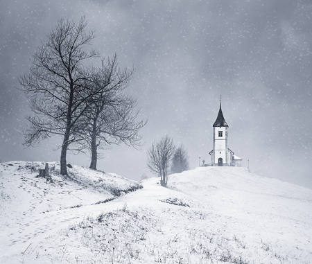Jamnik Church In The Falling Snow
