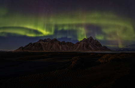 Vestrahorn Mt Desert And Aurora