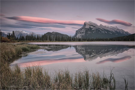 Lenticular Clouds Over Mount Rundle