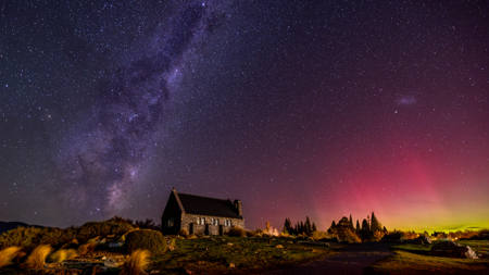 Milky Way With An Aurora