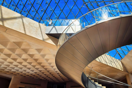 Louvre Entrance Underneath Glass Pyramid