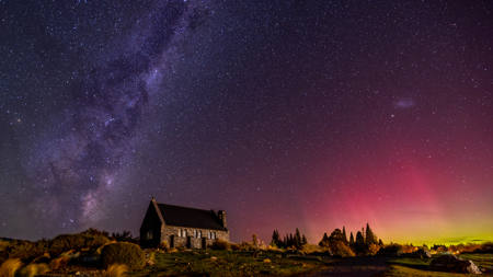 Milky Way With An Aurora