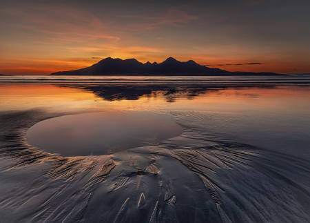 Rum Sunset Reflections