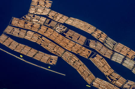 Log Boom Off Vancouver Island