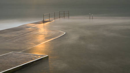 Sea Pool At Sunset