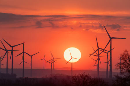 A Wind Farm Sunset