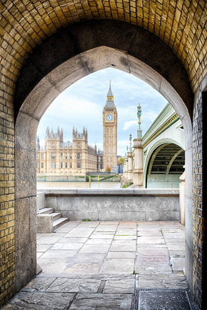 Palace Of Westminster Through Arch