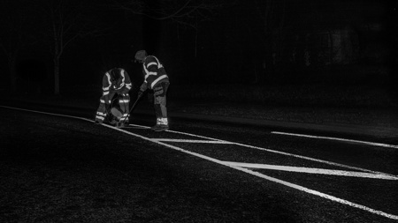 Road Markers At Night