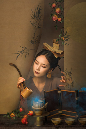 Pomegranate Tea Into The Painting