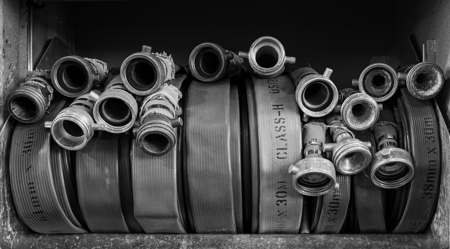 Fire Hoses Ready For Action