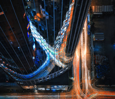 Lighttrails In The City