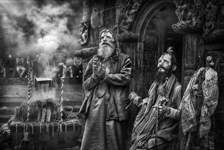 Sadhus At Bagmati River