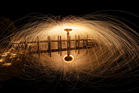 Steel Wool Burning At Four Springs