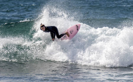 Girl On A Pink Board