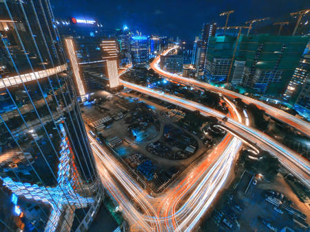 Lighttrails Around The City