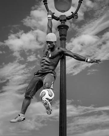 Lamppost Footballer In Paris