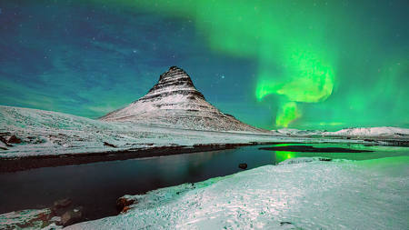 Aurora Over Mount Kirkjufell