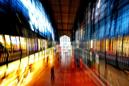 Train Station In Motion