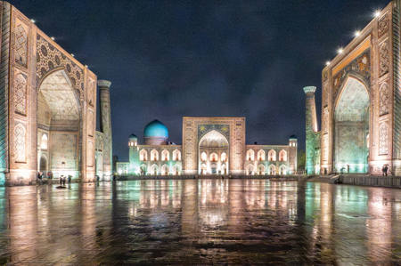 Registan Square At Night