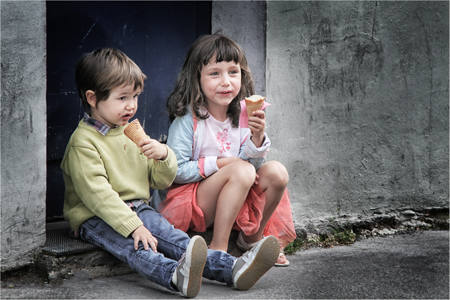 Enjoying An Icecream