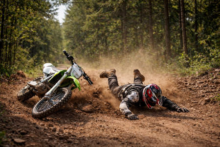 Off His Trail Bike