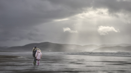 Sun Rays on Inch Beach, Ireland