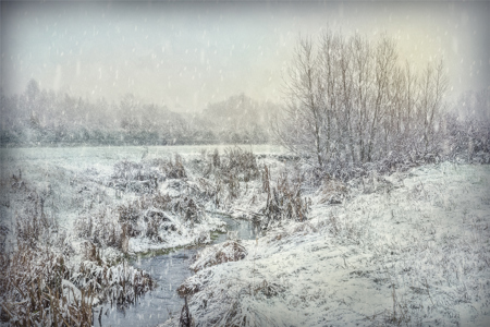 Winter stream, Tewkesbury