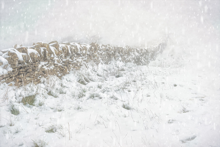 Cotswold stone wall Bredon Hill